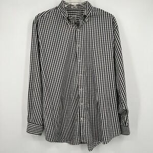 Peter Millar Button Down XL Long Sleeve Collar Black/White Plaid